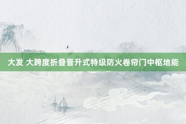 大发 大跨度折叠晋升式特级防火卷帘门中枢地能