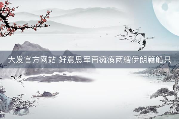 大发官方网站 好意思军再瘫痪两艘伊朗籍船只