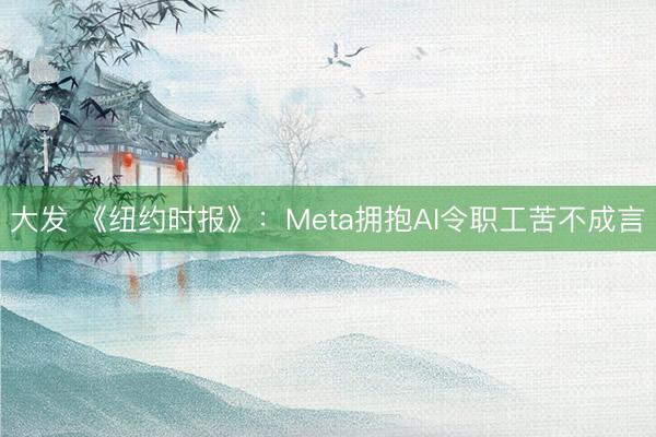 大发 《纽约时报》：Meta拥抱AI令职工苦不成言